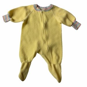 Vintage Gerber Fleece Yellow Footed Zip Up Jammies